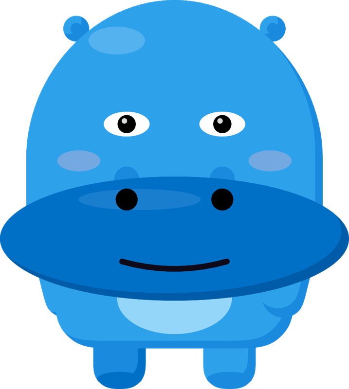 Fonki, a blue hippo